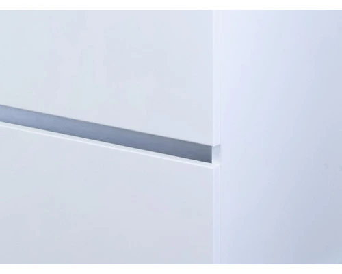 Sanox Badmöbel-Set Vogue 100 Cm Mit Keramikwaschtisch 2 Hahnlöcher Und Spiegel Mit LED-Beleuchtung Weiss Hochglanz – Bild 2