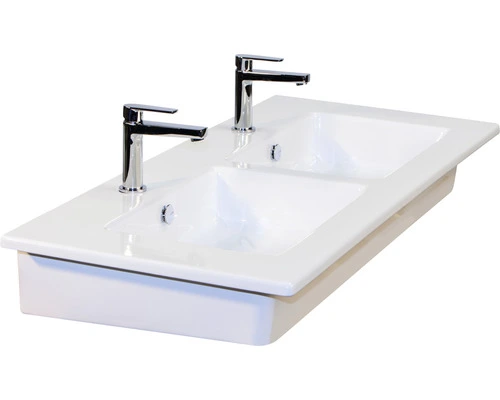 Sanox Badmöbel-Set Pulse 120 Cm Mit Doppelwaschtisch Keramik Nebraska Eiche Und Spiegel Mit LED-Beleuchtung 84725924 – Bild 2