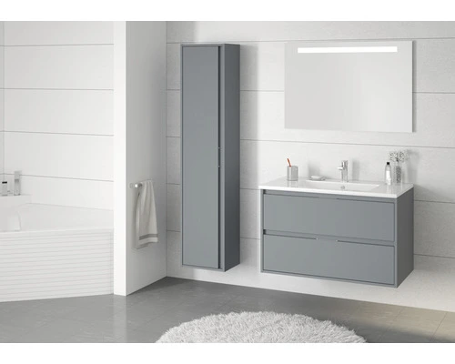 Sanox Badmöbel-Set Porto 120 Cm 2 Schubladen Keramik Waschbecken Inkl. Spiegelschrank Ice Green – Bild 4