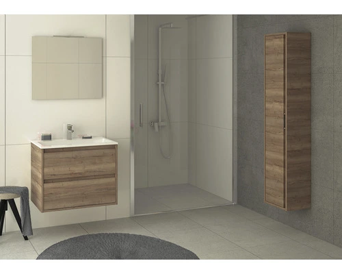 Sanox Badmöbel-Set Porto 120 Cm 2 Schubladen Keramik Waschbecken Inkl. Spiegel Mit Beleuchtung Tabacco – Bild 5