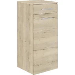 Highboard Marlin 3040 Frontfarbe Eiche Weiss Matt Holzdekor BxHxT 40 X 91,2 X 34,8 Cm Türanschlag Links