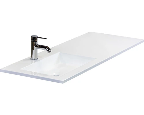 Badmöbel-Set Sanox Loft BxHxT 120,5 (85/35) X 47 X 45,5 Cm Frontfarbe Espresso 2-teilig Mit Waschtisch Mineralguss Becken Links Weiss Matt – Bild 2