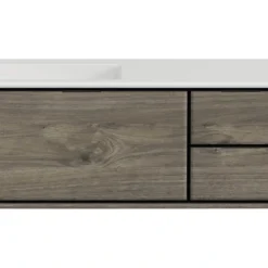 Badmöbel-Set Sanox Loft BxHxT 120,5 (85/35) X 47 X 45,5 Cm Frontfarbe Espresso 2-teilig Mit Waschtisch Mineralguss Becken Links Ohne Hahnloch