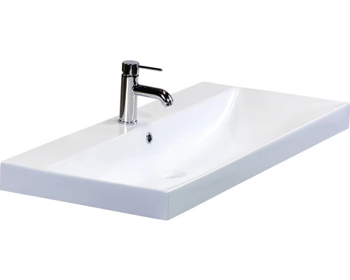 Badmöbel-Set Sanox Loft BxHxT 101 X 52,5 X 46 Cm Frontfarbe Craft Oak 2-teilig Mit Waschtisch Keramik – Bild 4