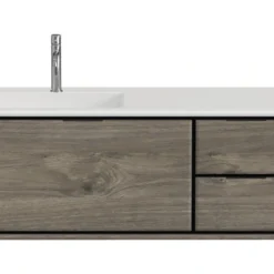 Badmöbel-Set Sanox Loft BxHxT 120,5 (85/35) X 47 X 45,5 Cm Frontfarbe Espresso 2-teilig Mit Waschtisch Mineralguss Becken Links Weiss Matt