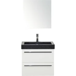 Sanox Badmöbelset Seville 60x195 Cm Weiss Hochglanz