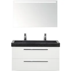 Sanox Badmöbelset Seville 100x195 Cm Weiss Hochglanz