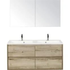 Badmöbel-Set Sanox Porto Eiche 120x170 Cm