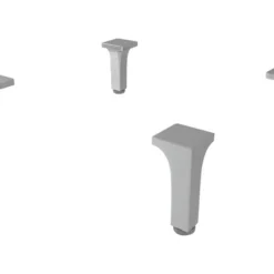 Baden Haus Fuss-Set Chrom Höhenverstellbar 4 Stück